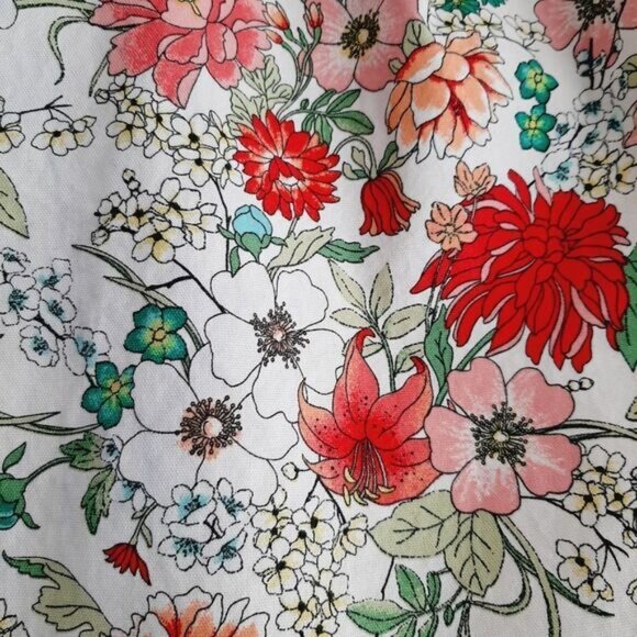 OLD NAVY Strapless Empire Waist Floral Mini Dress White Sz 8 - Picture 5 of 13